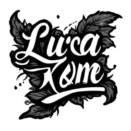 Luca name written tattoo design idea