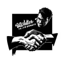 Walter Thomas with shaking hands under the name tattoo tattoo design idea