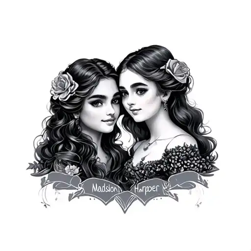 names Madison and Harper tattoo design idea