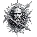 medieval art tattoo design idea