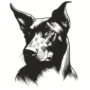 doberman dog head tattoo design idea