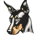 doberman dog head tattoo design idea