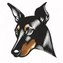 doberman dog head tattoo design idea