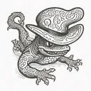 gecko with a hat tattoo design idea