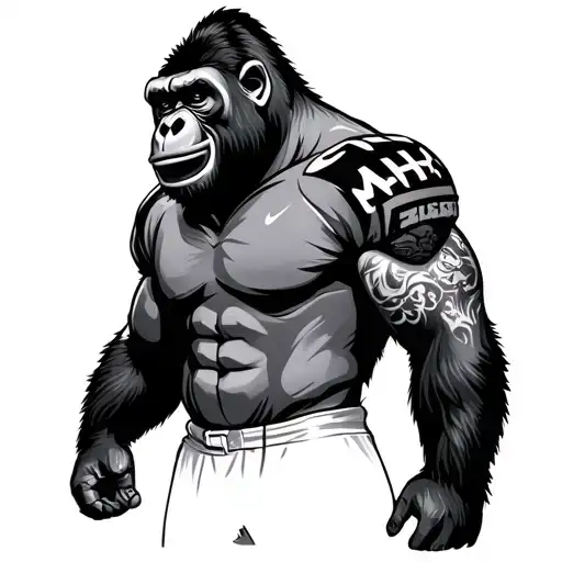 silverback gorilla, american football player wearing tattoo design idea
