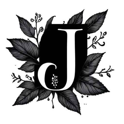small dainty line tattoo hidden J incorporated within tattoo design idea