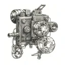 A light bulb with a camera inside, symbolizing inspiration and capturing ideas tattoo design idea