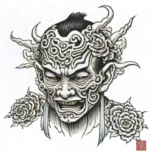 namakubi severed head tattoo design idea