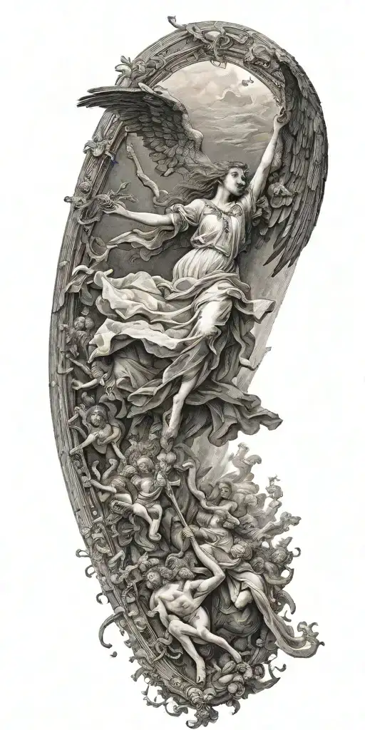 gustave dore death angel falling tattoo design idea