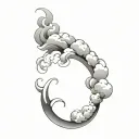 Coverup Clouds and Smoke tattoo design idea