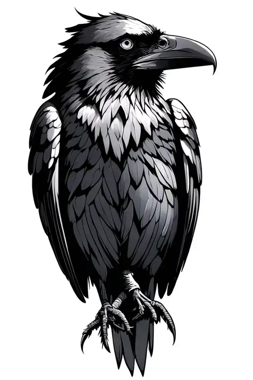 raven travel nomad tattoo design idea