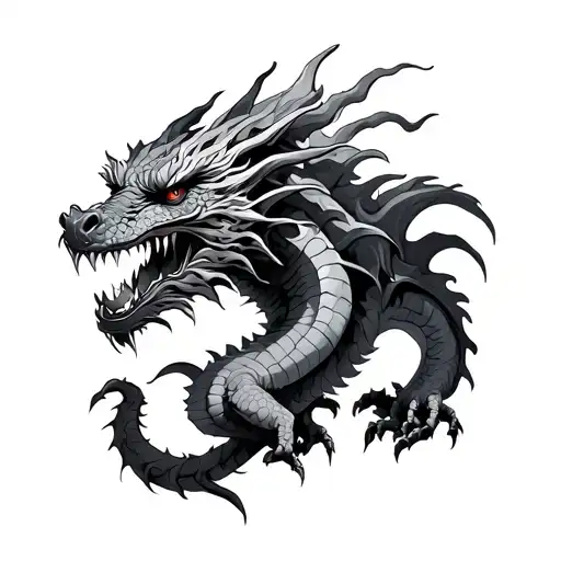 3 Headed Dragon tattoo design idea