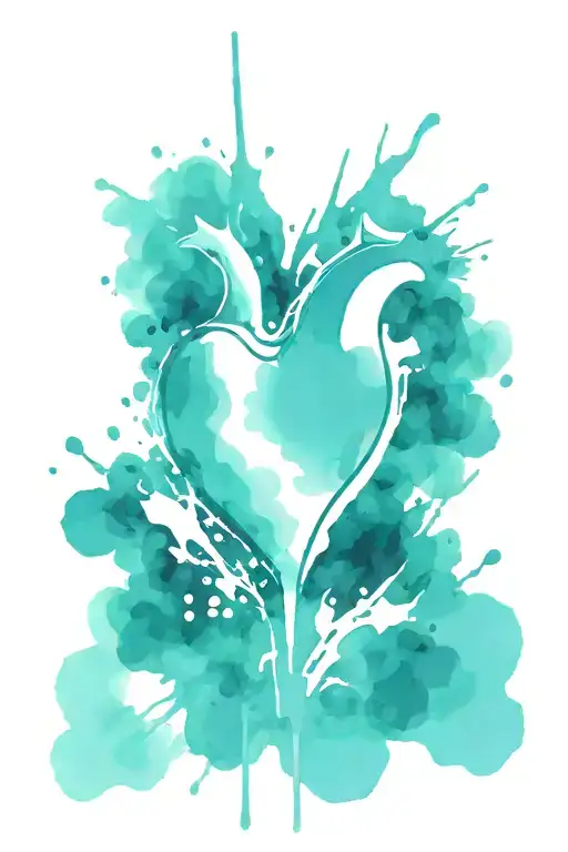 inverted heart trash polka spray brush strokes tattoo design idea