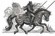 death riding horse based on gustave dore arts tattoo design idea