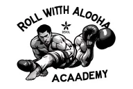 "ROLL WITH ALOHA ACADEMY " "ROLL WITH ALOHA ACADEMY " jiu jitsu fighter grappling and boxing gloves Hawaii  tattoo design idea