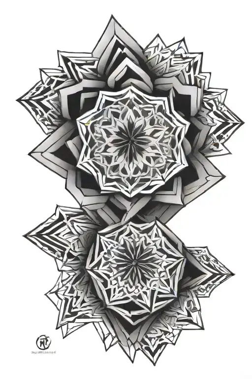 geometric mandala design tattoo design idea