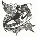 jordan 1 with wings tattoo design idea