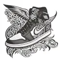 jordan 1 with wings tattoo design idea