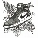 jordan 1 with wings tattoo design idea