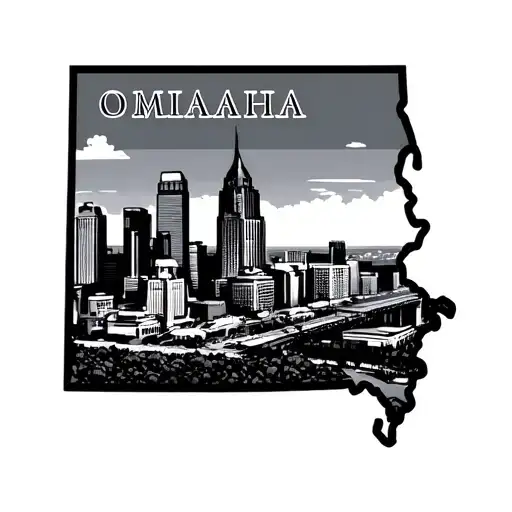 omaha Nebraska state outline with 402 tattoo design idea