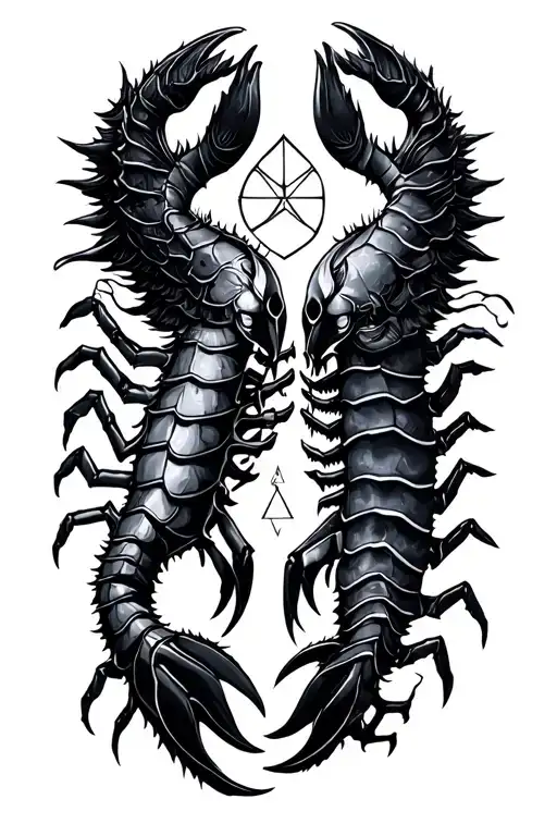 virgo and scorpio star sign connected  tattoo design idea