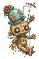 voodoo doll tattoo design idea