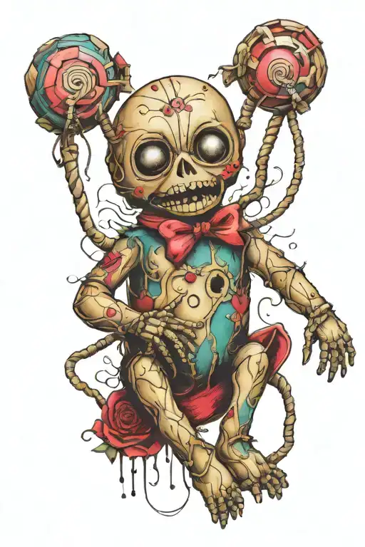 voodoo doll tattoo design idea