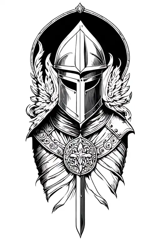 templar knight tattoo design idea