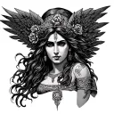 Nemesis Greek goddess tattoo design idea
