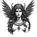 Nemesis Greek goddess tattoo design idea