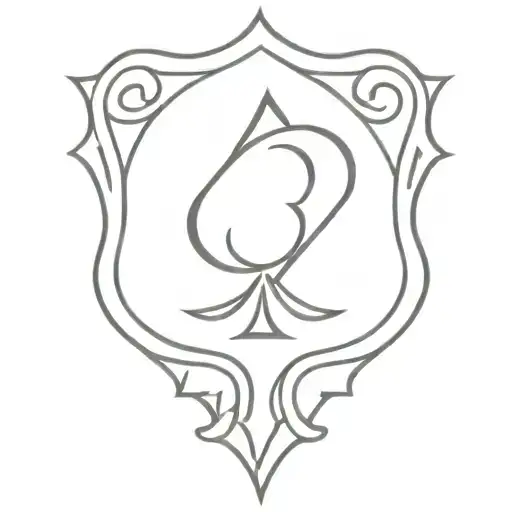 A simple ace of spades symbol with a Q in the middle tattoo design idea
