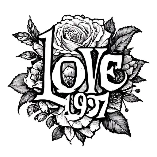 1991 love 1997 tattoo design idea