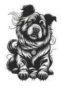 smooth coat chow sitting tattoo design idea