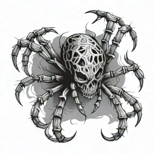 spider with skull tattoo design idea