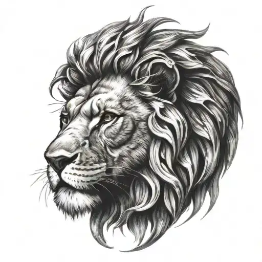 Lion Spartan warrior tattoo design idea