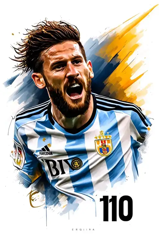 Lionel Messi Argentina 10 tattoo design idea