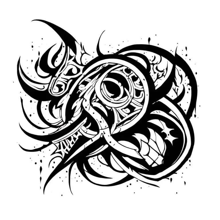 Tattoo description-"path of the inner warrior" overall impression: The tattoo looks like a mixture of armor A tattoo design idea