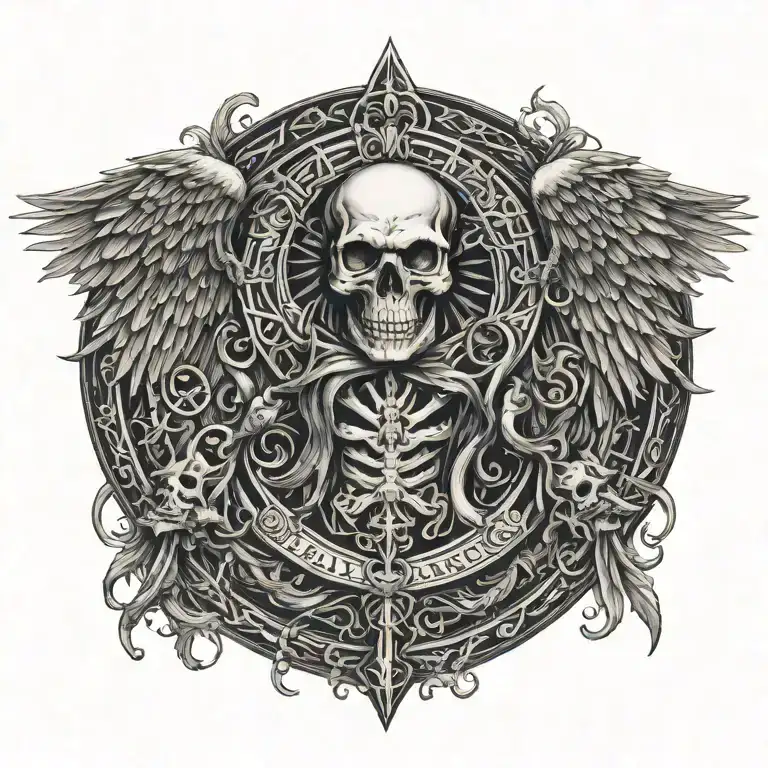 death angel love family strength courage bravery honor tattoo design idea