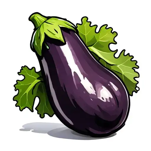 cartoon eggplant emoji tattoo design idea