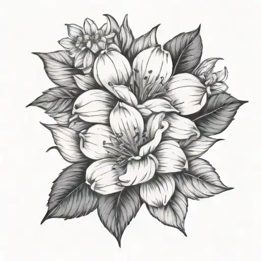 protect your peace with December and July birth flowers tattoo design idea