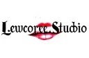 "Lewdcore Studio" "Lewdcore Studio" with bright red lips in the middle of the text so it looks like the mouth is eating hte text tattoo design idea