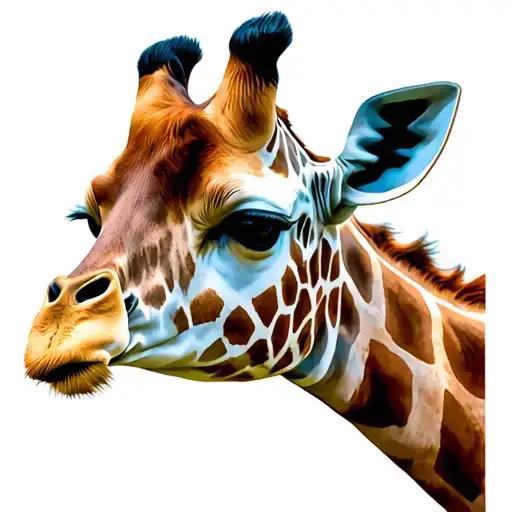 giraffe headshot tattoo design idea