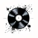 vinyl records minimalist tattoo design idea