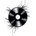 vinyl records minimalist tattoo design idea