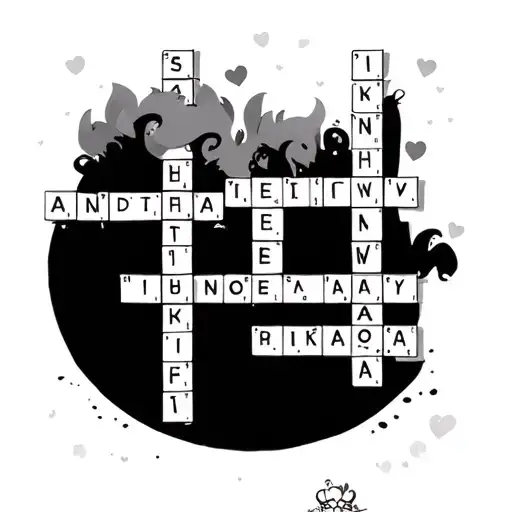 crossword with children's names incorporated tattoo design idea