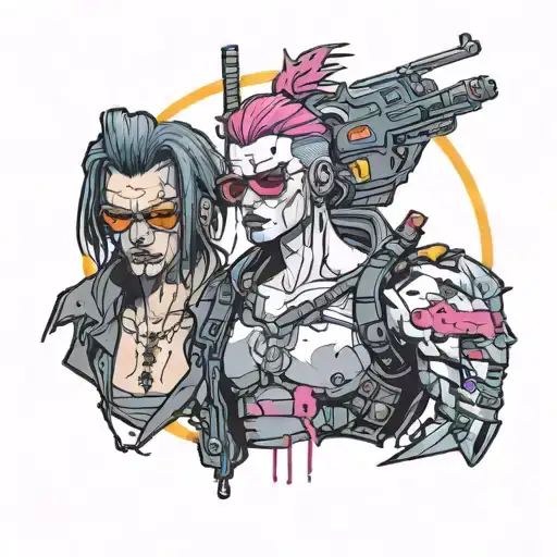 Cyberpunk 2077 tattoo design idea