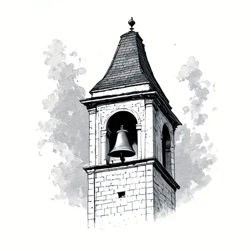 bell tower tattoo design idea