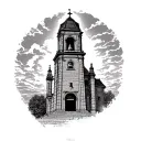 bell tower tattoo design idea