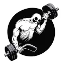 sheet ghost lifting weights tattoo design idea