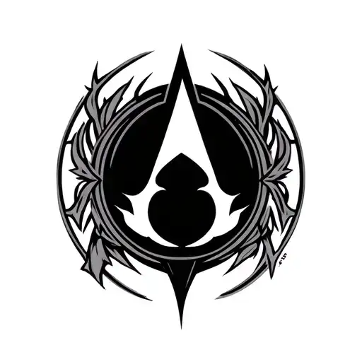 assasin creed logo with polish accent tattoo design idea
